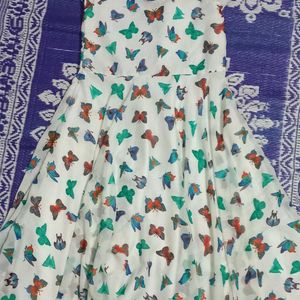 long frock with butterfly prints