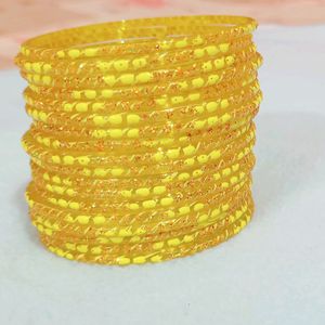 Yellow Glass Bangles