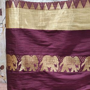 Beautiful Elephant Print Saree