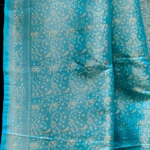 Festive Women Blue Art Silk Zari Embroidered Saree