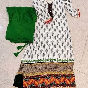 Kurta Set With Churidar Pajama And Dupatta