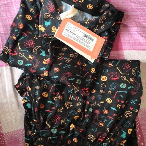 Black PJ Set With Halloween Print