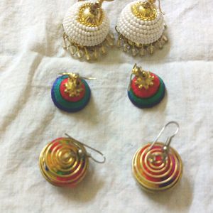 beautiful small earrings pack of three combo