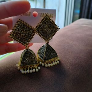 Black Jhumkas Earrings