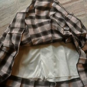 Checkered Pleated Mini Skirt