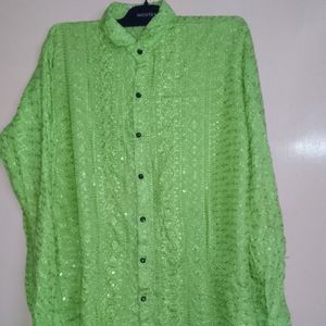 Net Sparkle Fluorescent Green Shirt