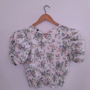 White Floral Top (Women)