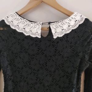 Beautiful Black Lace Top With Nice Collor