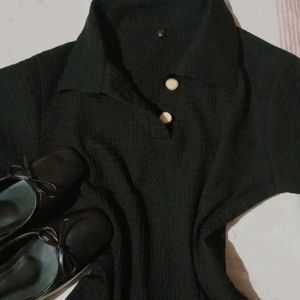 Polo Black Y2k Runched Pinteresty Classy Top