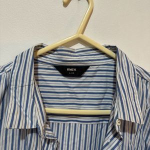 Stripped Blue Long Shirt (Korean Style)