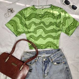 Y2k SSS Green Crop Top