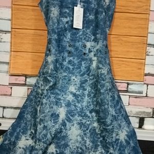 A Denim Long Midi Dress In Msize For 36 Bust.