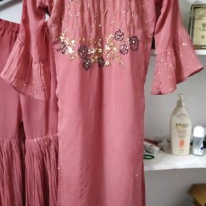 Dusty Pink Gharara Set