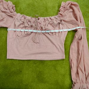 Floerns Off Shoulder Drawstring Crop Top