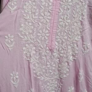 Baby Pink Chikanakari Kurta