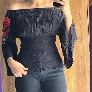 Black Off Shoulder Top