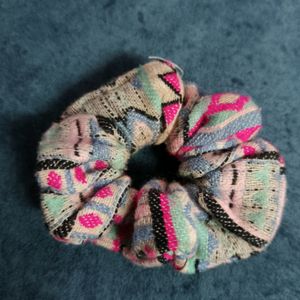 Scrunchie With A Holographic Studded Clip