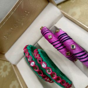 Handmade Thread Bangle (Set Of 2)