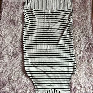 Half Sleeve Striped Dress