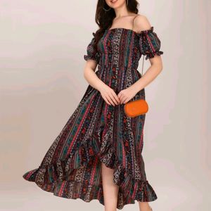 Ruffled Multipcolour Dress