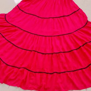 Pink Layer Frok For Girls