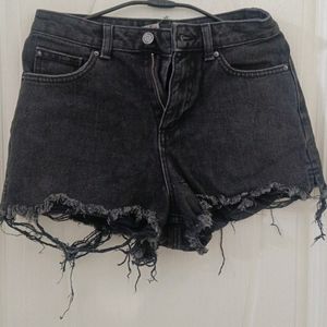 Black Denim Shorts