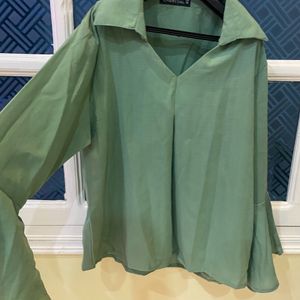 Green Blaoon Sleeves Top