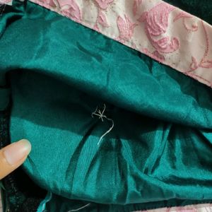 Green Padded Blouse (Pink & Golden Work)