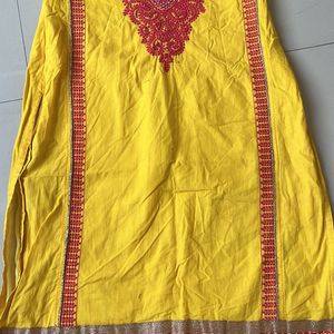 Yellow Cotton Based Kurti