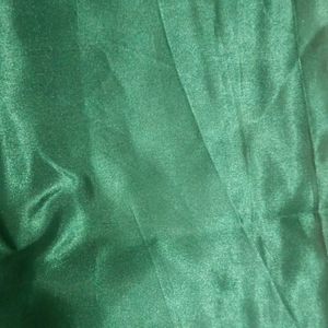 Dark Green Satin Saree Material