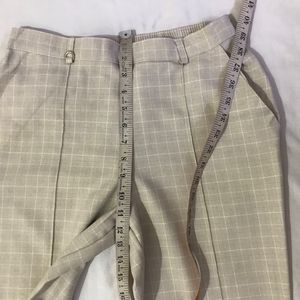 M&S Beige Light Checked Trouser Waist 28-30