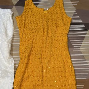 Chikankari Stuff Mustard Colour Kurta