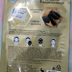 Mirabelle Gold+Charcoal Dual System Sheet Mask