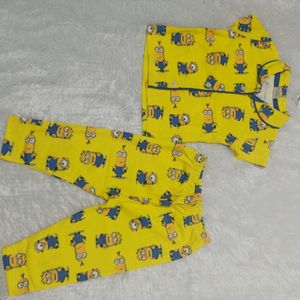 🆕 Minions Print Baby Night Suit