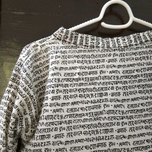 Konkani Printed Black N White Kurta