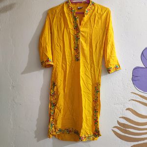 Sharara Yellow Kurti And Pant Set