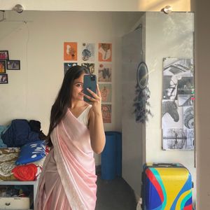 Sari In Two Shades Of Pink