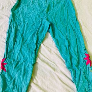 Embroidery Cotton Pants