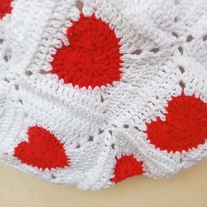 Crochet Heart Tote Bag