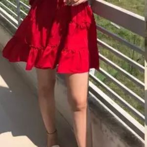 Red Puff sleeve Dress