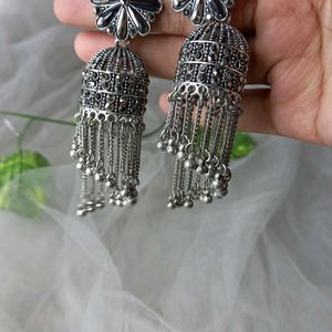 Sliver Oxidised  Jhumka