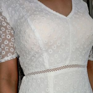 White Lace A-line Dress. (Brand New)