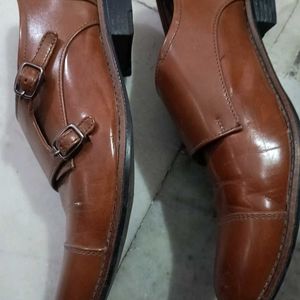 Formal Tan Shoes Monk Strap Slip On