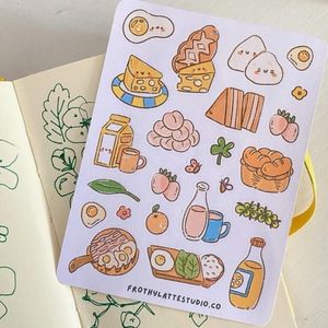 Cute Food Kawaii Stickers Stationary 3 Sheet