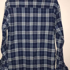 Blue And White Checked Shirt