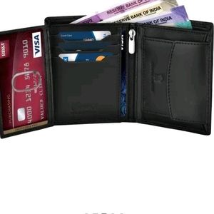 Mens Trendy Geniune Leather Black Wallet