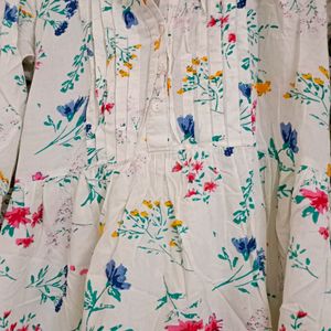 Beautiful Printed White Kurta