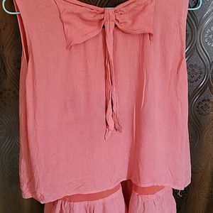 Peach Color Peplum Top For Girls