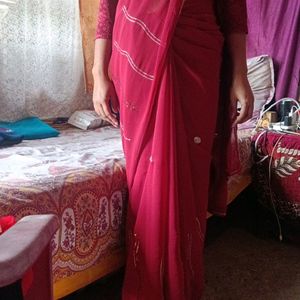 Maroon Saree