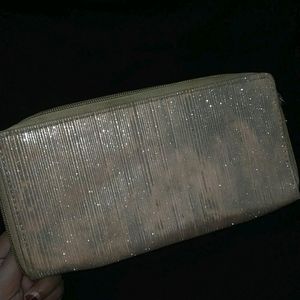 Golden Glitter Party Wear Clutch